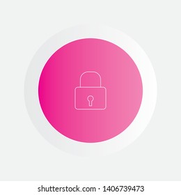 Magenta Button of lock Line Icon.