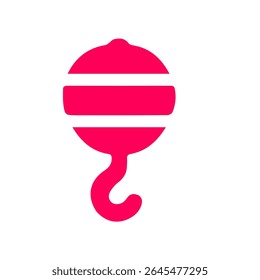 Objeto circular magenta com um gancho
