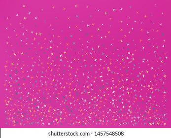 Magenta color background. Stars confetti. Funny colorific idea. Stars confetti. Background confetti with stars.