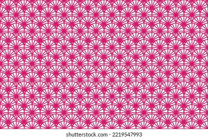 Magenta colored overlapping hand fan abstract pattern. Suitable for wallpaper, banner, cover, card, and background.