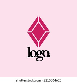El logo del vector rhombus de color magenta se parecía a una piedra rubí. Ideal para productos de lujo, joyas, marca, hotel, spa, yoga y compañía.