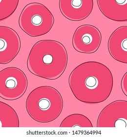 magenta doodle polka dot. hand drawn circles. seamless vector pattern