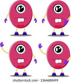 Magenta Egg Monster Vector