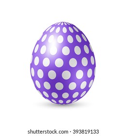 Magenta Egg with White Dots - Standing Vertically on White