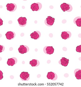 Magenta floral seamless pattern.