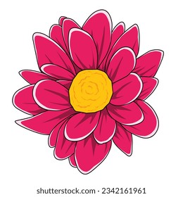 magenta flower vector illustration. beautiful nature