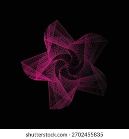 Vórtice geométrico magenta design abstrato