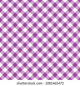 Magenta Gingham Seamless Pattern - Diagonal magenta and white gingham seamless pattern