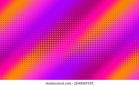 Magenta gradient halftone dots background. Vector illustration. Abstract pop art style dots on abstract blur background