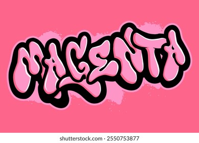 magenta graffiti lettering typography art illustration