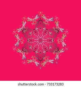 Magenta, gray and neutral colors. Vector sketch. Magenta, gray and neutral snowflakes. Christmas pattern with snowflakes abstract background. Holiday design for Christmas and New Year fashion prints.