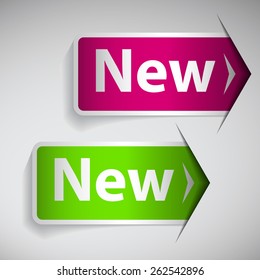 Magenta and green label inserting to the slot