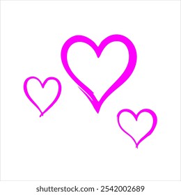 Magenta hearts computer graphic art