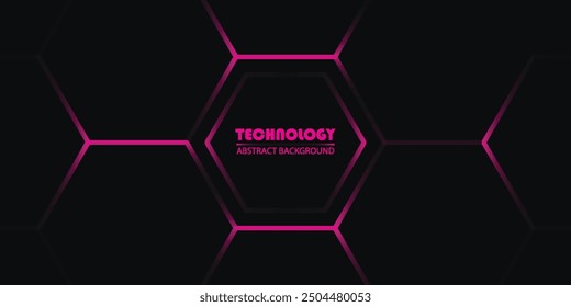 magenta Hexagonal Technology Vector Abstract