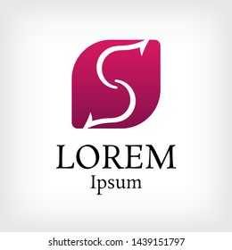 magenta letter s vector logo design template, curve icon, delicate alphabet, luxury style, vector illustration