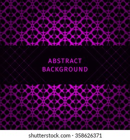Magenta lights abstract geometric shape on dark background