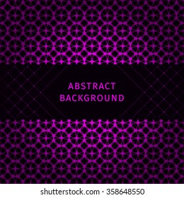 Magenta lights abstract geometric shape on dark background