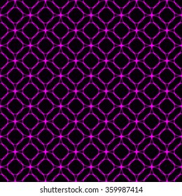 Magenta lights abstract geometric shape on dark background