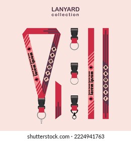 Plantilla de Lanyard de Línea Magenta establecida para toda la empresa