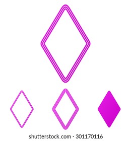 Magenta Line Rhombus Logo Design Set