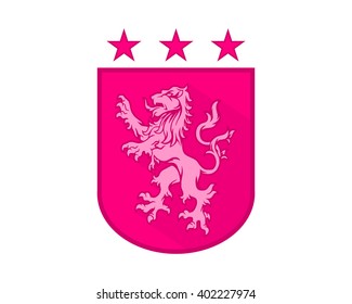 magenta lion emblem heraldic heraldry