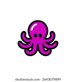 Magenta octopus swims playfully under clear ocean waters