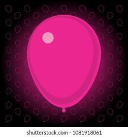 Magenta Party Balloon with Balloons Pattern Background