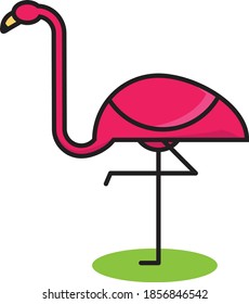 magenta pink flamingo bird minimalist