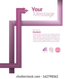 Magenta or pink girl edition of a a line or arrow based abstract geometric minimal background  scalable vertical & corner vector composition for web site,  infographics, brochure or for universal use