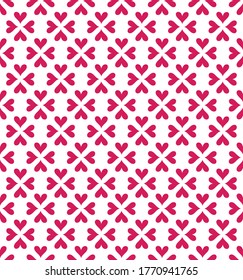 Magenta Pink Heart Seamless Repeat Pattern
