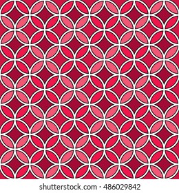 Magenta Pink pattern. Circles background. Mosaic tile.