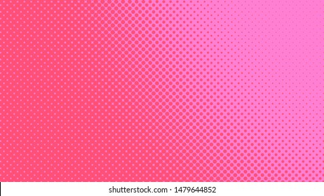 Magenta and pink pop art background with dots design, abstract vector illustration in retro comics style