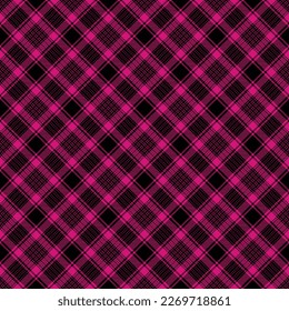 Magenta Plaid Seamless Pattern - Colorful and bright plaid repeating pattern design