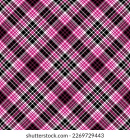 Magenta Plaid Seamless Pattern - Colorful and bright plaid repeating pattern design