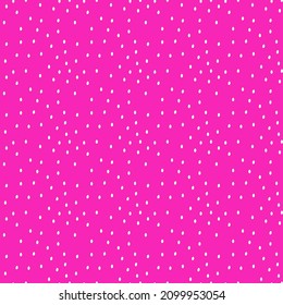 Magenta polka dot background, seamless pattern. Irregular shapes. Dotted background with circles, dots. Vector illustration. For print, wrapping paper, wallpaper, textile, fabric
