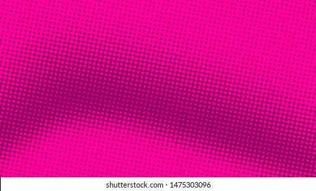 Magenta  pop art background in retro comic style with halftone dots design isolated