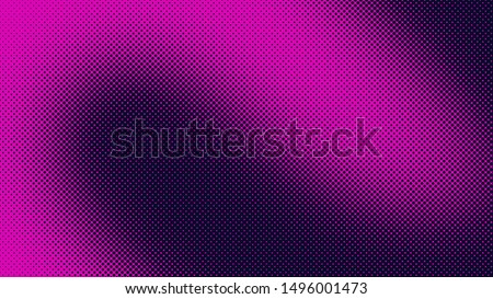 Magenta pop art background in retro comic style with halftone dots, vector illustration of backdrop with isolated dots