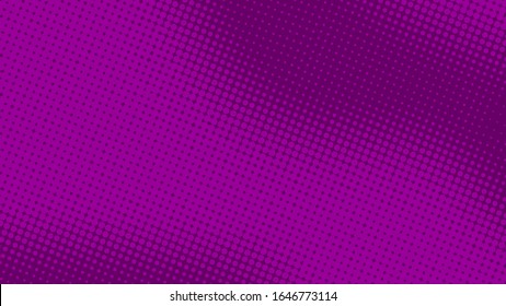 Magenta pop art retro background with halftone polka dots in comic style, vector illustration template eps10