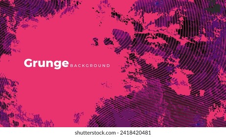 Magenta and Purple Wavy Lines Grunge Background