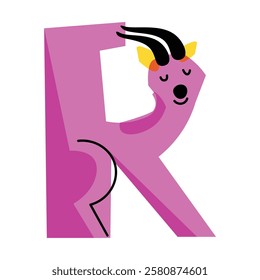 Magenta R Animal Alphabet Word