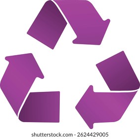 Magenta recycling symbol with arrows — eco friendly concept illustration
