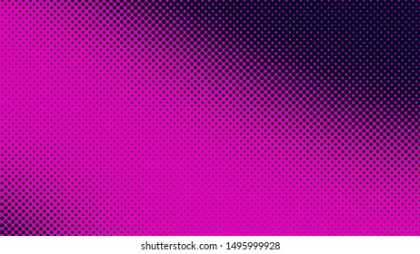 Magenta retro comic pop art background with haftone dots design. Vector clear template for banner or comic book design, etc