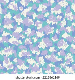 Magenta Seamless Artistic Vector Pattern. Purple Repeated Summer Graphic Shapes. Pink Seamless Exotic Vector Artwork. Violet  Seamless Pattern. Camouflage Texture