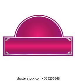 magenta and silver framed label logo wappen