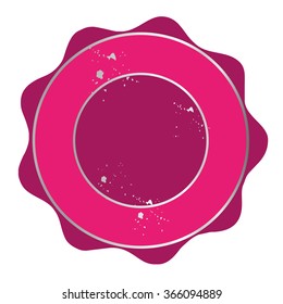 magenta and silver framed label logo wappen