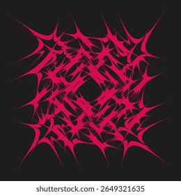 Ícone de pico magenta. Padrão de garra da explosão. Emblema de vetor dinâmico. Design noturno ousado.