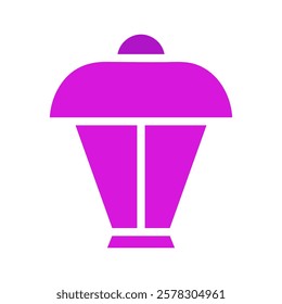 Magenta Street Lamp Icon on a White Background