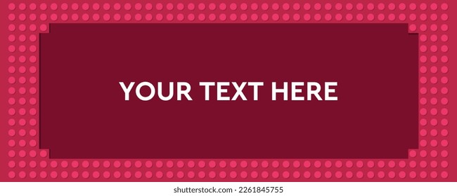 Magenta template for text of closeup plastic construction block. Vector frame of brick plate. Background for greeting cards, web banners, flyers, posters. Toys and kids layout.