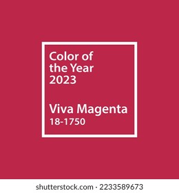 Magenta textile color swatch 2023. Vector illustration of palette swatch card, isolated on white background
