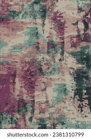 Magenta and turquoise watercolor brush stroke modern carpet pattern